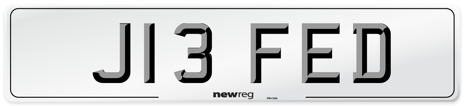 J13 FED Number Plate from New Reg